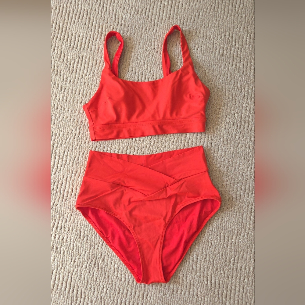 Aerie Size S High Crisscross Waisted Full Coverage Bottom & Scoop Swim Top -Set - Picture 3 of 9